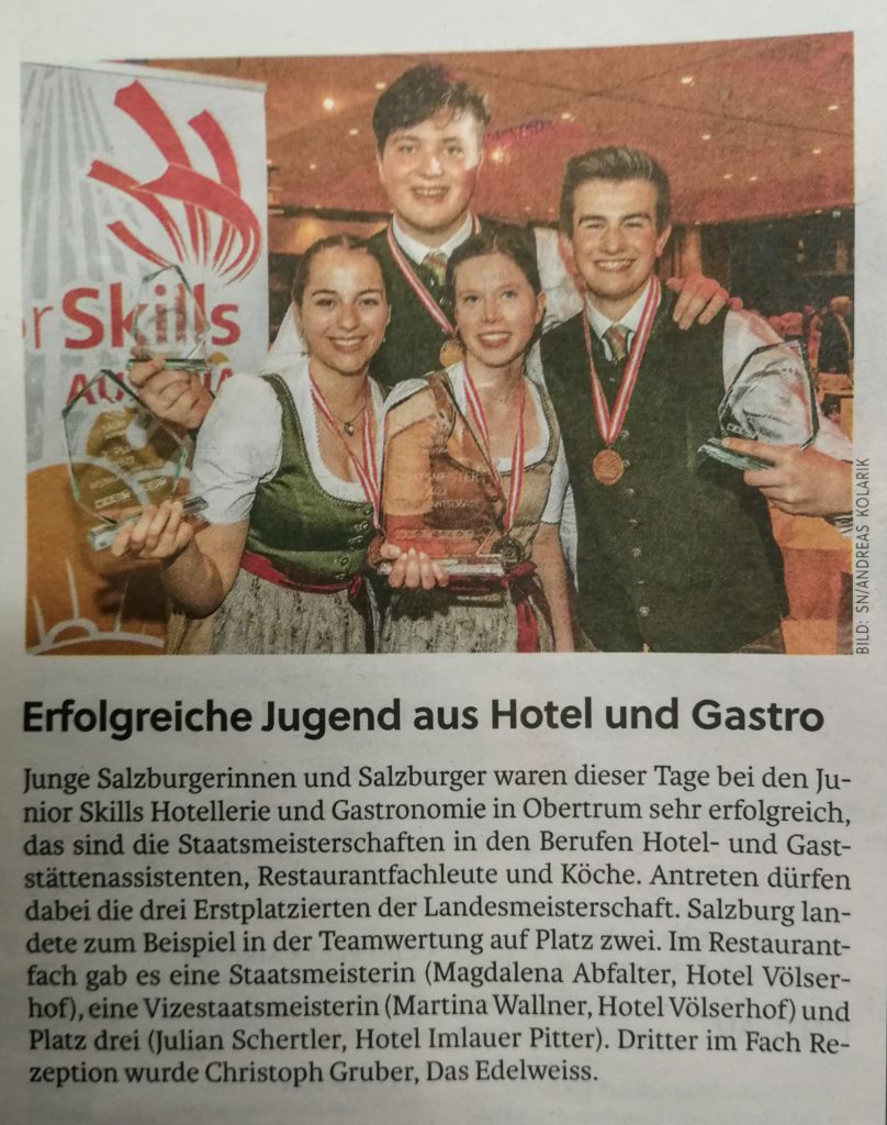 Tourismus-Staatsmeisterschaften „JuniorSkills 2022“